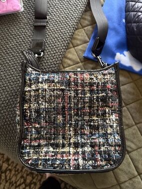 MZ Wallace Midnight Boucle Tweed Crossbody Bag Black Multicolor